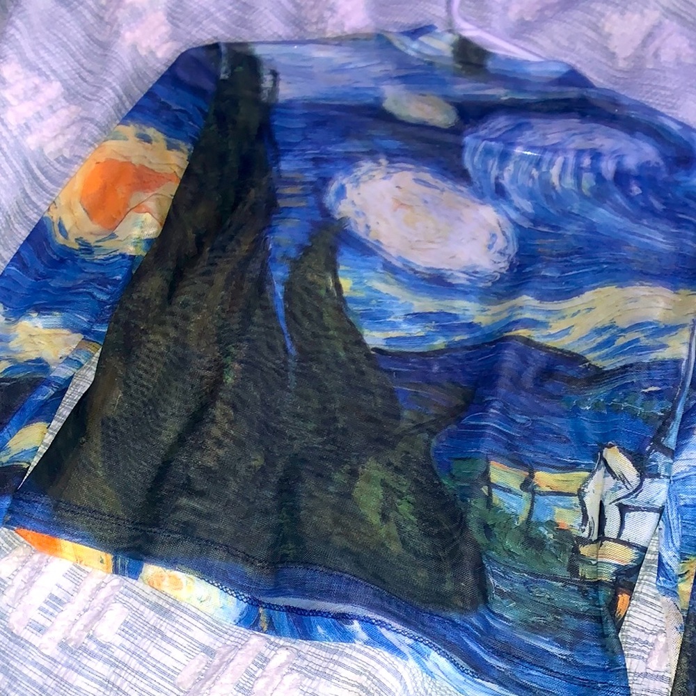 SHEIN mesh crop starry night